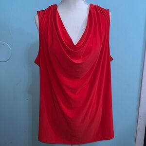 Cato Vibrant Red Draped Sleeveless Blouse size 18/20
